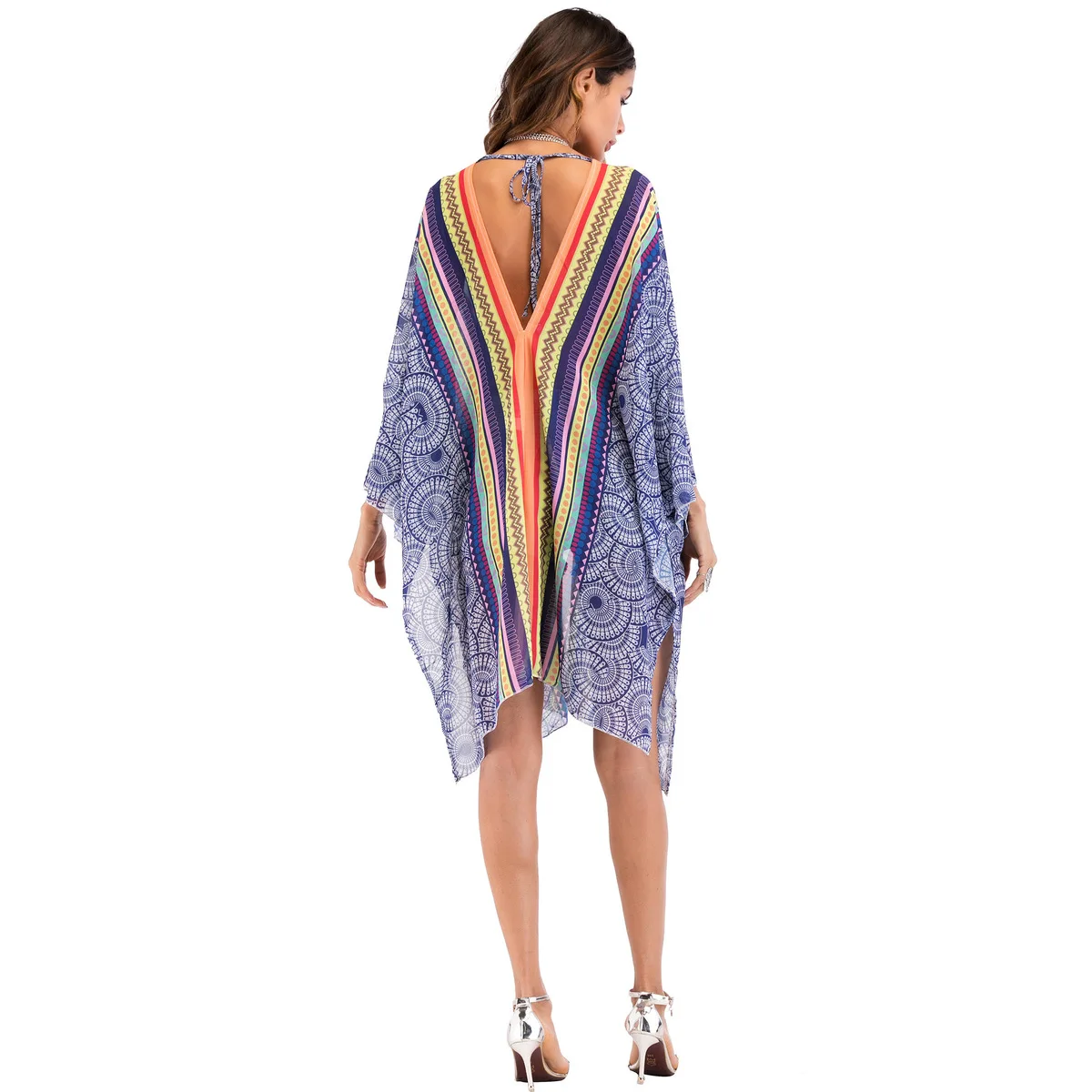 Летние цветочные длинные Кимоно Кардиган женские свободные шифоновые блузки