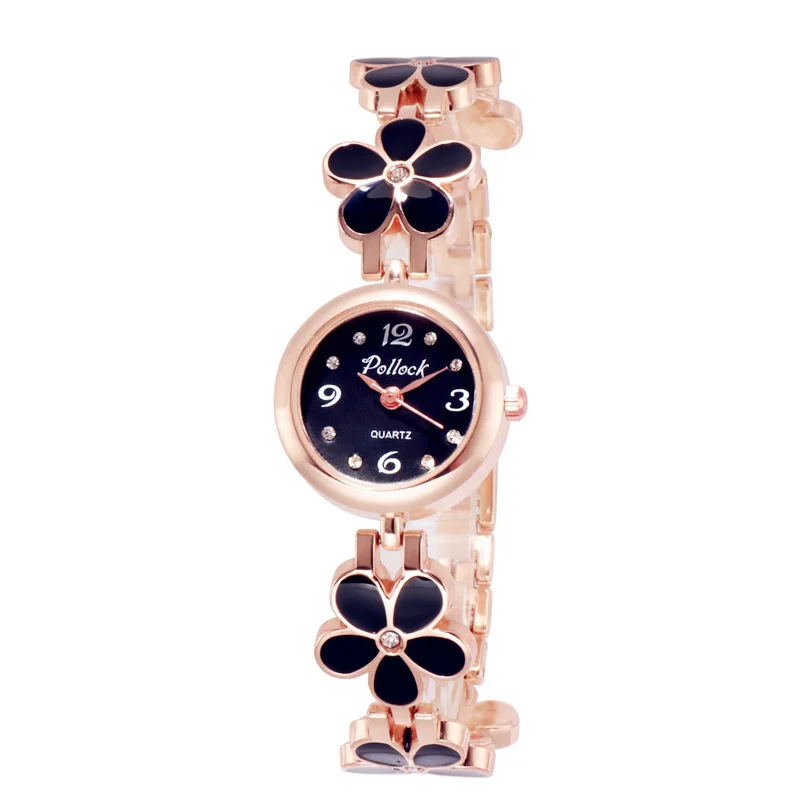 JBRL модные наручные часы с цветами женские браслет кварцевые из нержавеющей стали