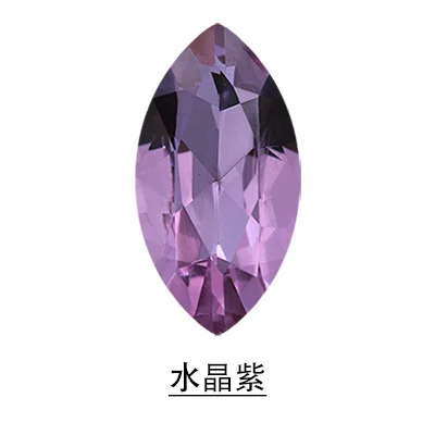 Crystal violet 23 Цвета Заводская распродажа конский глаз остроконечные Стразы Высокого Качества Стеклянные Свободные Стразы, камень для дизайна ногтей Diy аксессуары для одежды - Цвет: Crystal violet