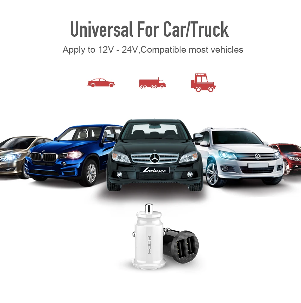 Автомобильное зарядное устройство Mini Dual USB, универсальное автомобильное зарядное устройство с быстрой зарядкой 3,1 а для iPhone, samsung, Xiaomi, автомобильное зарядное устройство с быстрой зарядкой