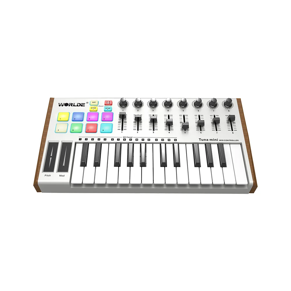 Worlde ультра портативная MIDI клавиатура профессиональная 25 клавишная USB контроллер