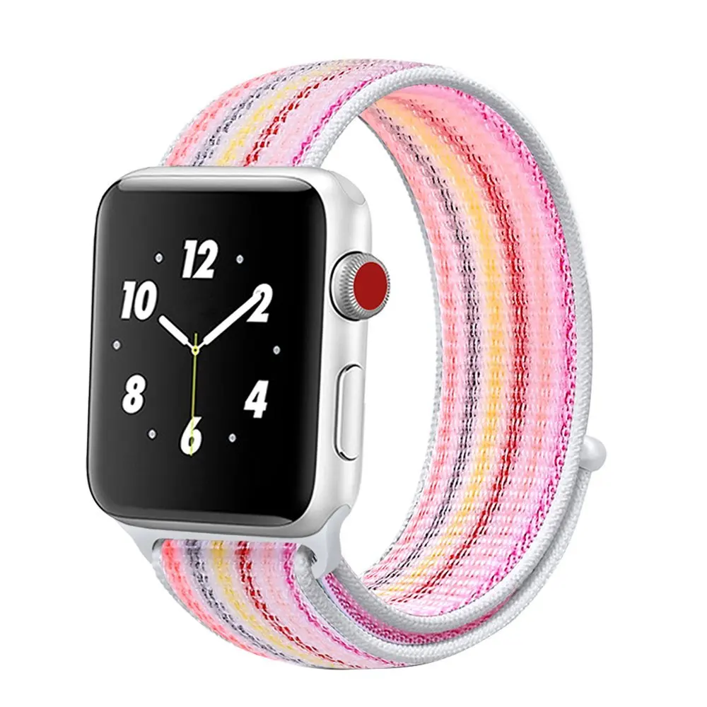 Lerxiue Спортивная петля ремешок для apple watch Band 4 iwatch band 42 мм 40 38 нейлоновые плетеные