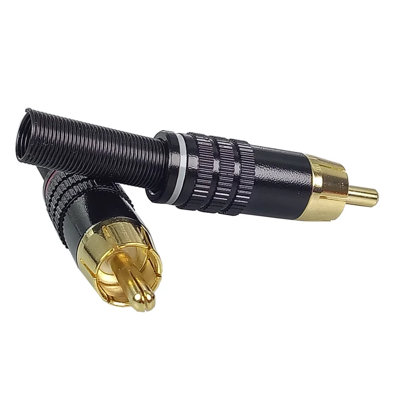 Позолоченный Штекерный разъем RCA 10 шт./лот пружинный штекер аудио для динамика
