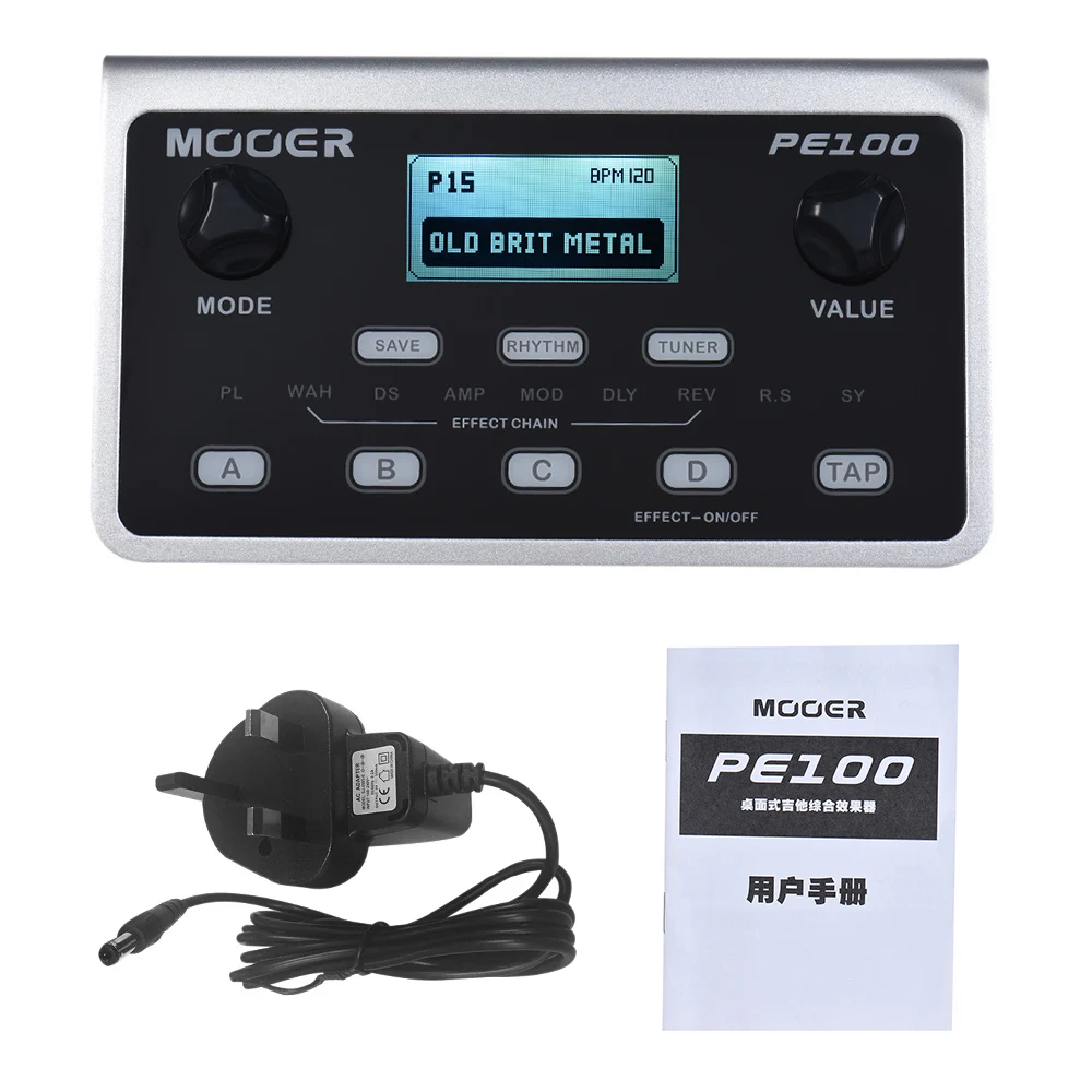 Процессор для гитары MOOER PE100 педаль создания гитарных эффектов 39 40 узоров