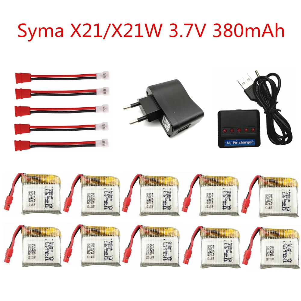 Аккумулятор Lipo 3 7 в 380 мАч для дрона Syma X21 X21w X26 запасные части радиоуправляемого