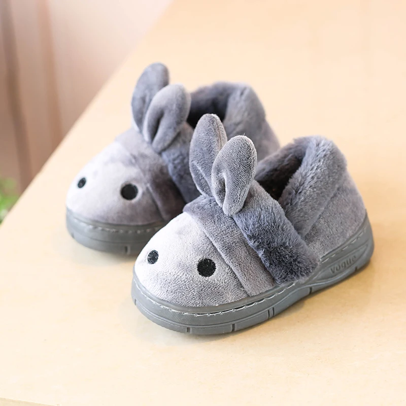 Зимние плюшевые домашние тапочки Детская домашняя обувь для мальчиков и