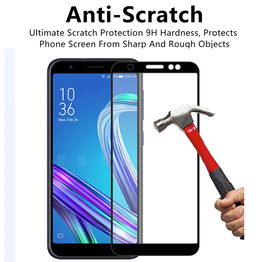 

75 Pcs/Lot 2.5D Premium Tempered Glass Full Coverage Screen Protector Protective Film for Asus Zenfone Max M1 ZB555KL