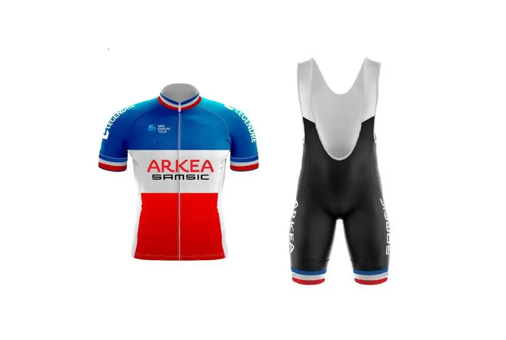 2019 ARKEA SAMSIC Команда Франции Чемпион мужская Велоспорт Джерси с коротким рукавом
