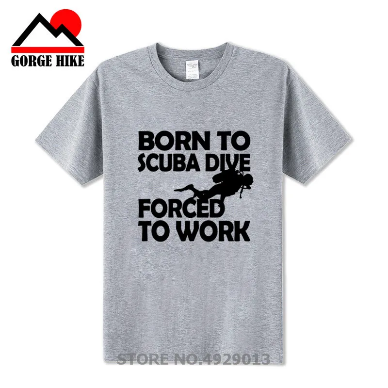 Born To погружения футболка с надписью &quotForced Work&quot тройник для аквалангиста