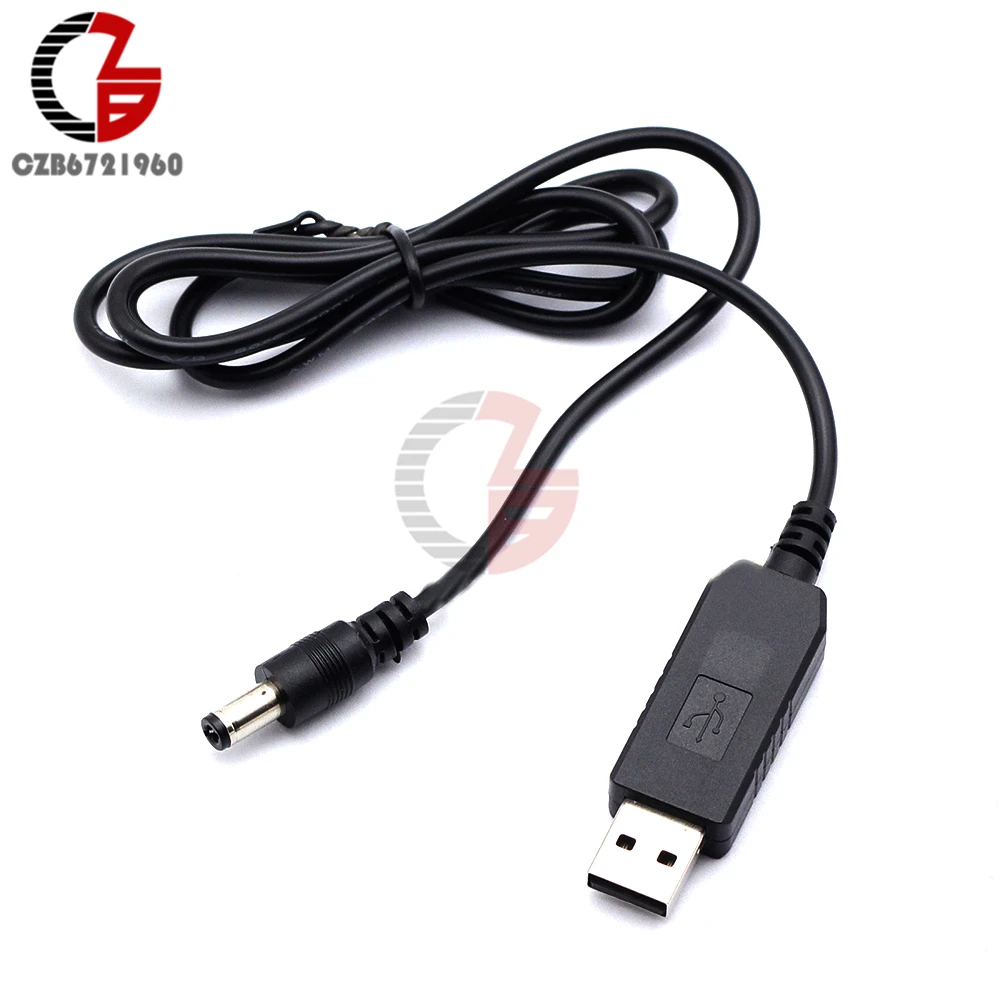 USB к DC кабель питания USB к 5,5x2,1 мм DC штекер Jack 5 В до 9 в 12 В DC-DC повышающий усилитель питания конвертер Кабель инвертора