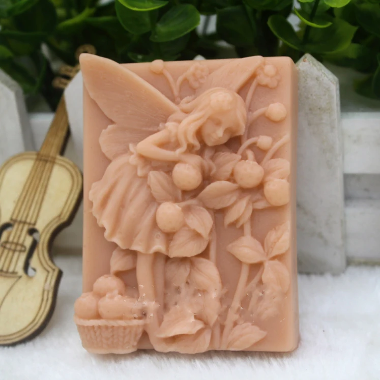 

Silicone Soap Mold Handmade Food Mold Flower Fairy Picking Fruit DIY Soaps Mould Aroma Stone Moulds Silicone Rubber PRZY 001