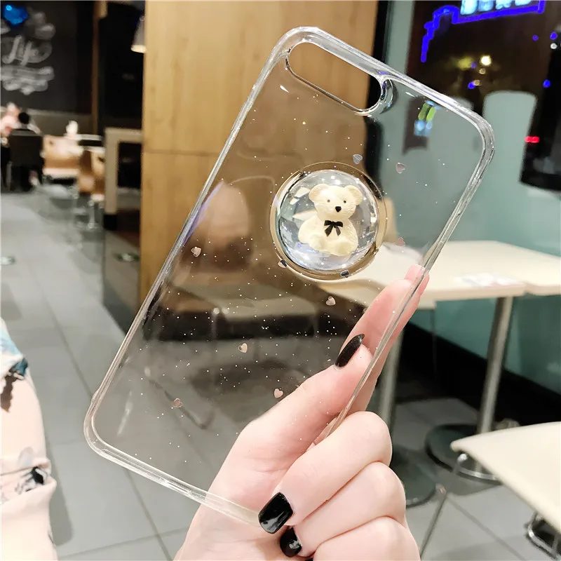 Чехол для телефона Gimfun Lovely Bear Liquid Ball Iphone 7 мягкий блестящий чехол из ТПУ 6s 7plus 8 Xs max