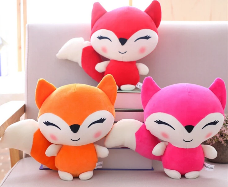 23 см мультфильм маленькая игрушка, лиса плюшевая мягкая пуховая хлопковая кукла улыбающаяся игрушка-лиса Ребенок Девочка День рождения Рождественский подарок