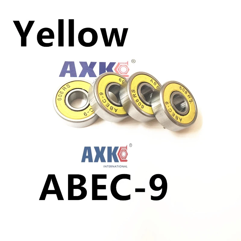 AXK хром Сталь 8X22X7MM шарикоподшипники для скейтборда 608RS 608ZZ ABEC 7 9 EMQ Z3V3 608 2RS 608rs