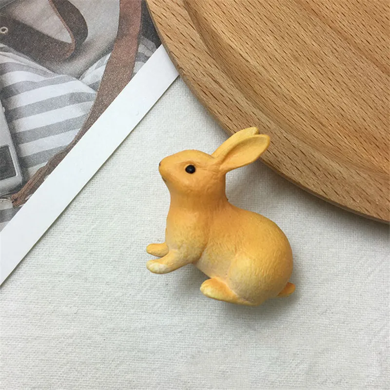orange no hole 2 шт. милый искусственный серый кролик микро Ландшафтный Декор Diy Смола животное Очаровательная Подвеска Бижутерия фурнитура детские подарки F352 - Окраска металла: orange no hole