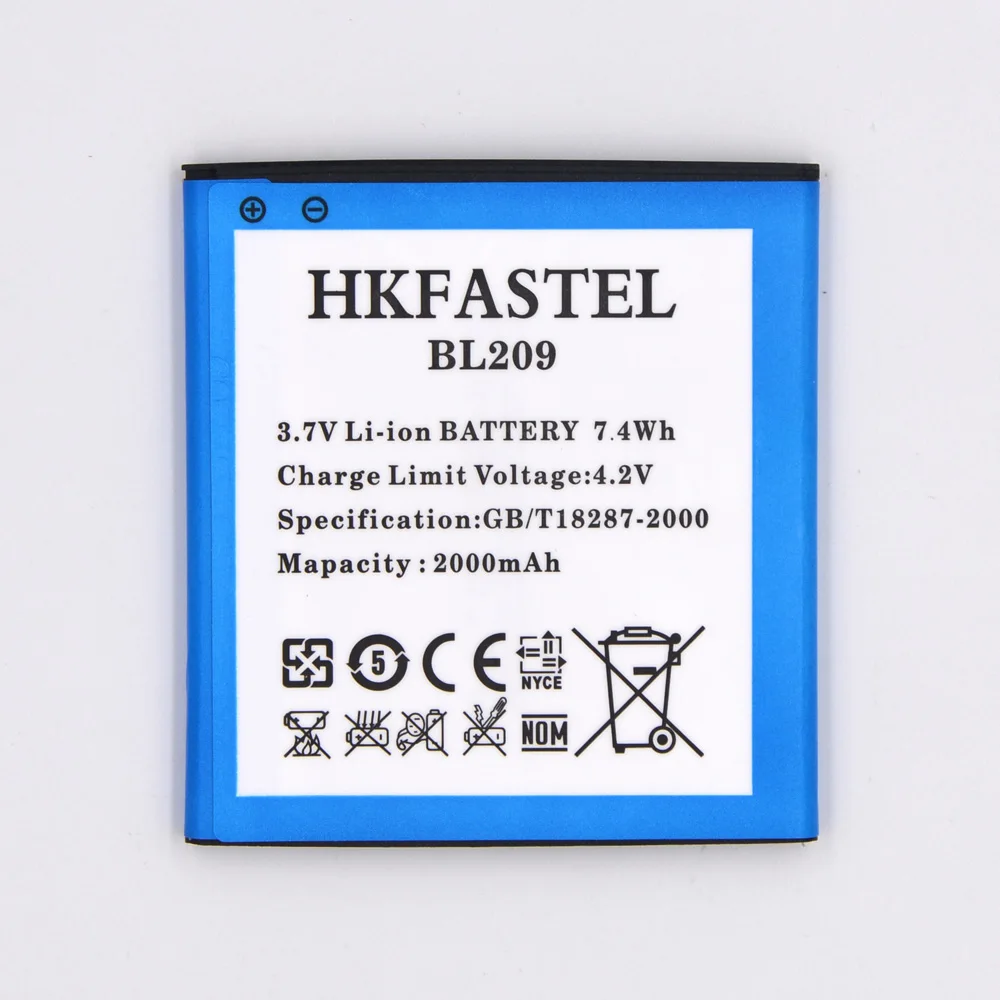 Аккумуляторная батарея HKFASTEL BL209 BL 209 для Lenovo A706 A788T A820E A760 A516 A378T A398T новые