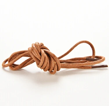 Light Brown 1 пара 85 см многоцветный хлопок Вощеная круглая шнур платье шнурки для кожаных оксфордских брогов хит - Цвет: Light Brown