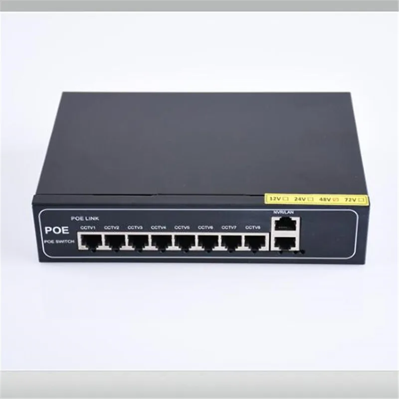 ANDDEAR-BO7 48v 8 port gigabit unmanaged poe switch 8*10/100  mbps POE poort; 2*10/100/1000  mbps UP Link poort;  NVR poort