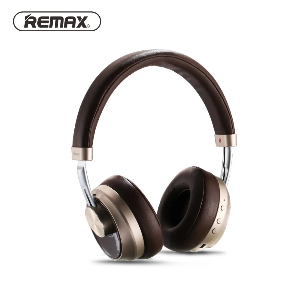 Золотой Remax активные наушники с шумоподавлением, Bluetooth, беспроводные Накладные наушники, стерео гарнитура с микрофоном для iPhone, samsung, huawei, xiaomi - Цвет: Золотой