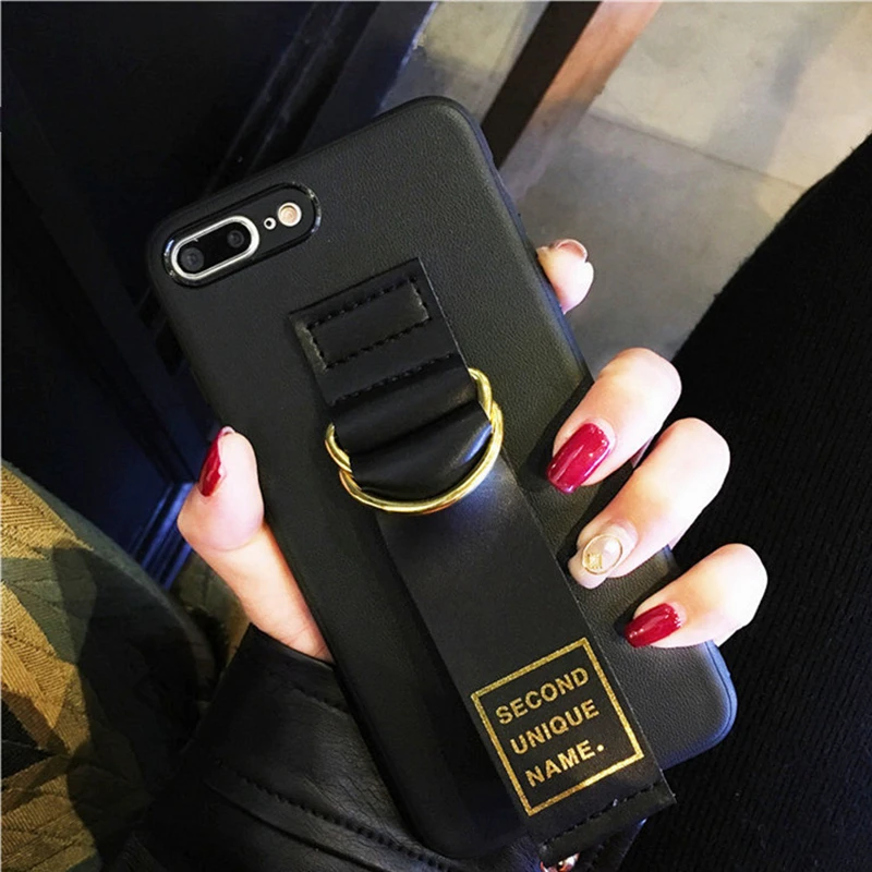 Wmzsucc Бизнес Chic обычный кожаный браслет телефона чехол для iPhone X 8 7 Чехол 6 плюс Рука