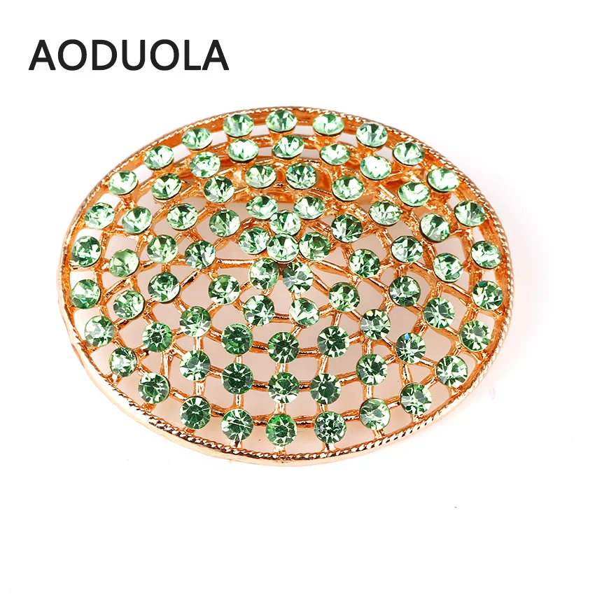 Женская круглая Брошь Стразы свадебная брошь с цветными стразами | Украшения и