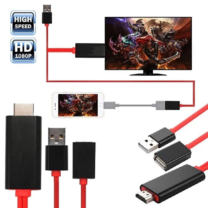 Кабель адаптер Fanshu USB Type c Micro HDMI VGA 1080P HDTV для iPhone iPad Samsung Android Huawei конвертер гаджет| |