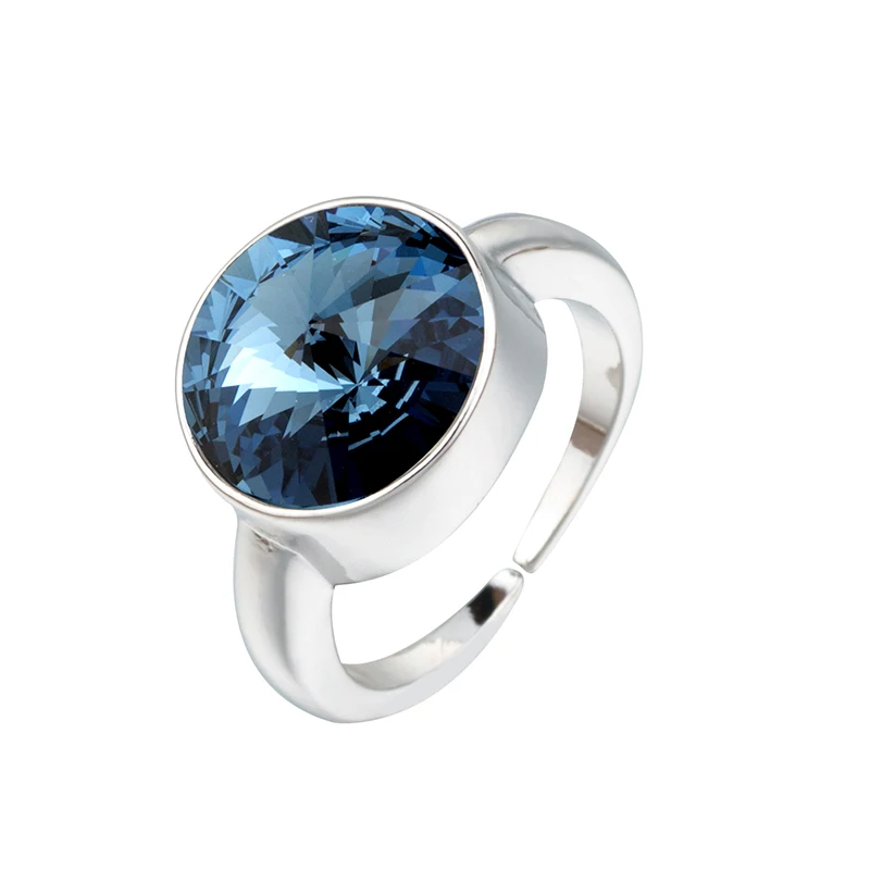 Platinum plating Модные ювелирные изделия, Классические свадебные женские кольца, кольца золотого цвета, регулируемые хрустальные кольца для женщин и мужчин Anillos ka0190 - Цвет основного камня: Platinum plating