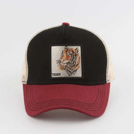 tiger black red Новая бейсбольная Кепка с вышивкой волка, мужская и женская бейсболка в стиле хип-хоп, летняя кепка с дышащей сеткой - Цвет: tiger black red