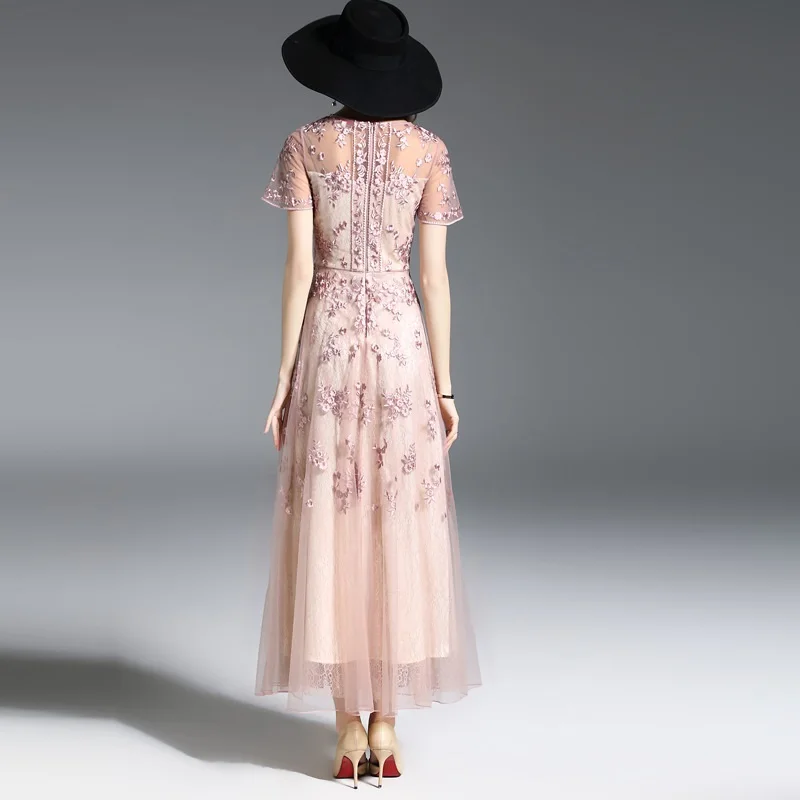 Женское длинное кружевное платье роскошное свадебное ручной работы с бисером