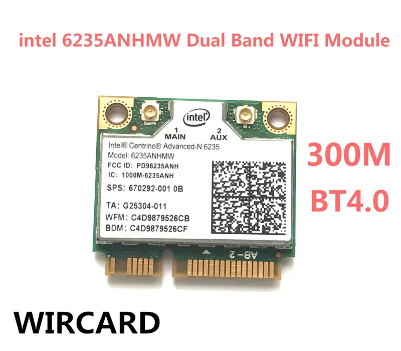 Беспроводной ноутбук WIRCARD lan Карта для Intel Centrino Advanced N 6235 6235ANHMW 300 Мбит/с Wi Fi Bluetooth 4 0