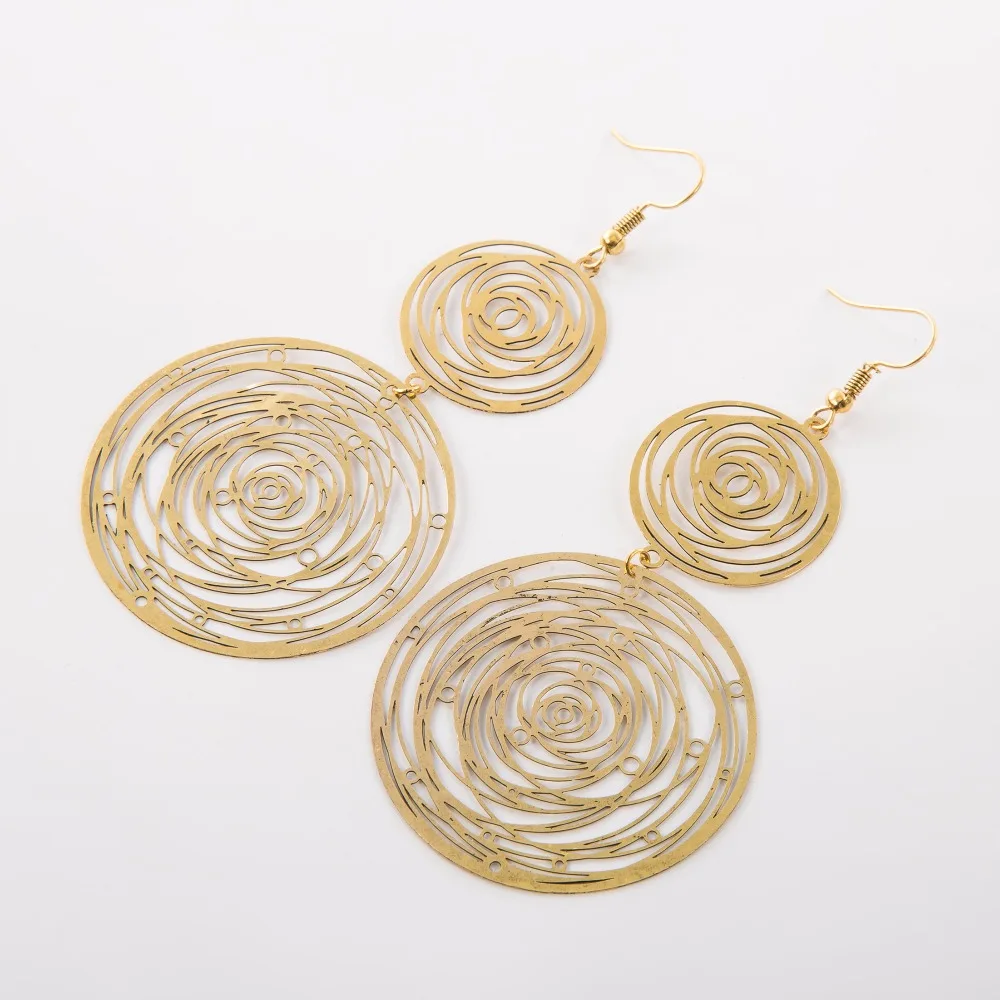 2017 Новый дизайн женские золотистые цвета длинные падение Круг Круглый Роза