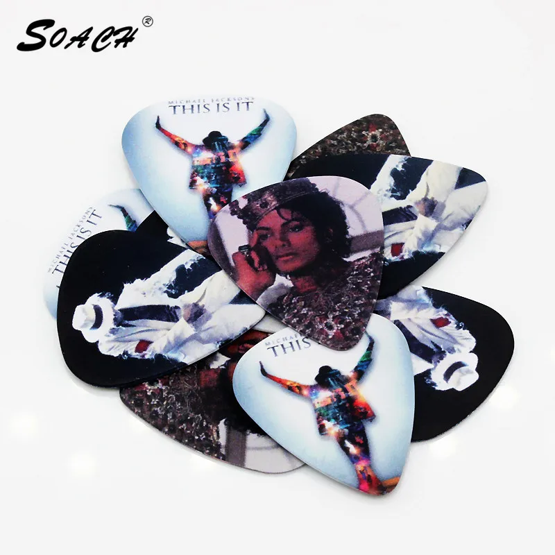 

SOACH 50pcs/Lot 0.71mm thickness guitar strap guitar parts Guitar Accessories dance moves pattern guitar picks pick