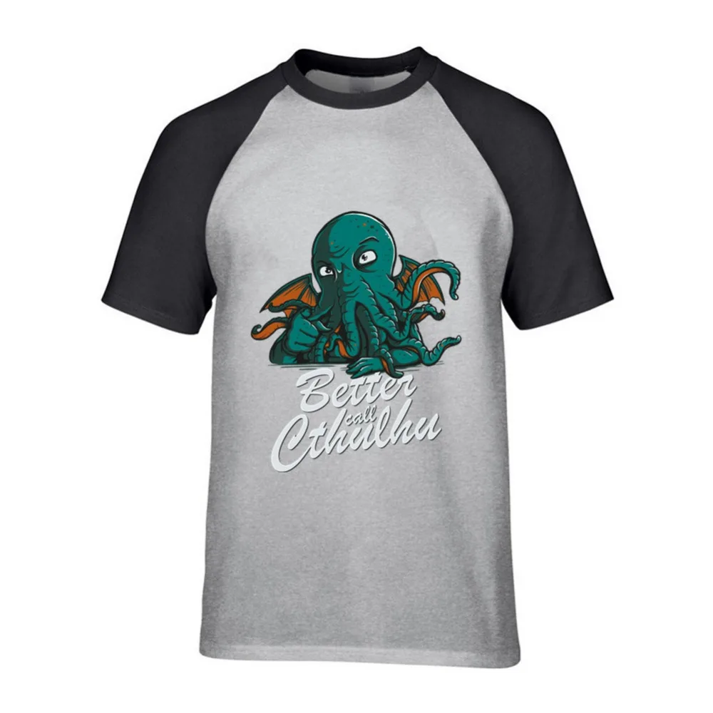 Summer Newest Men anime T Shirt Better Call Cthulhu Design T-Shirt 100%Cotton Short Sleeve Tops Tees Cool Clothes | Мужская одежда