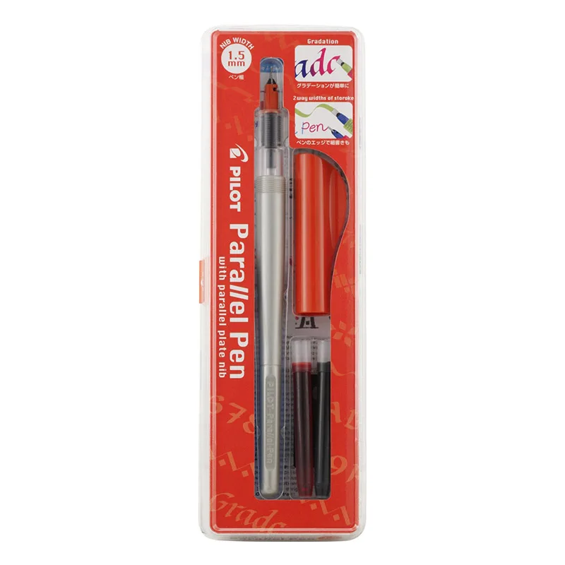 1.5mm Red 1 шт., авторучка Pilot Parallel, авторучка, Готическая, арабская каллиграфия, с 12 цветными чернильными картриджами, FP3-SS, дизайн, готический шрифт - Цвет: 1.5mm Red
