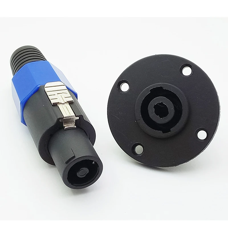 1 комплект 4 Pin Speakon штекер+ гнездо разъем круглой формы Панель Крепление преобразователь усилителя R разъем