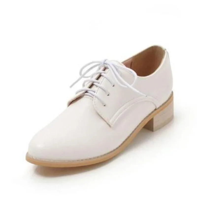 Новинка женские кожаные лоферы Цвет черный коричневый Туфли на шнуровке под