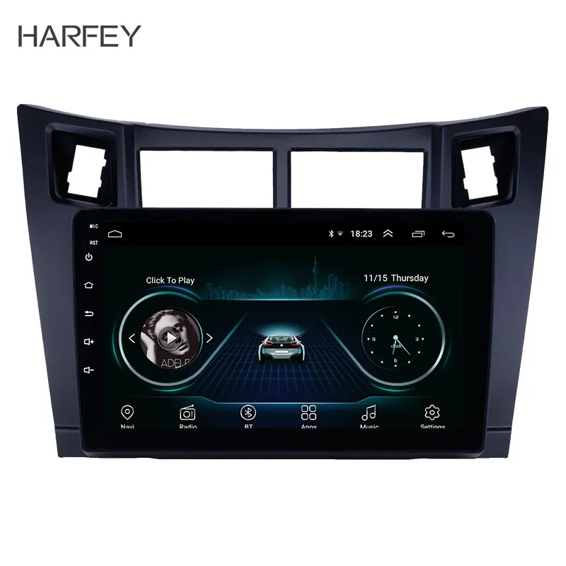 Harfey Автомобильный мультимедийный плеер для 2005 2011 TOYOTA YARIS/ VIAndroid 8 1 9 &quotголовное