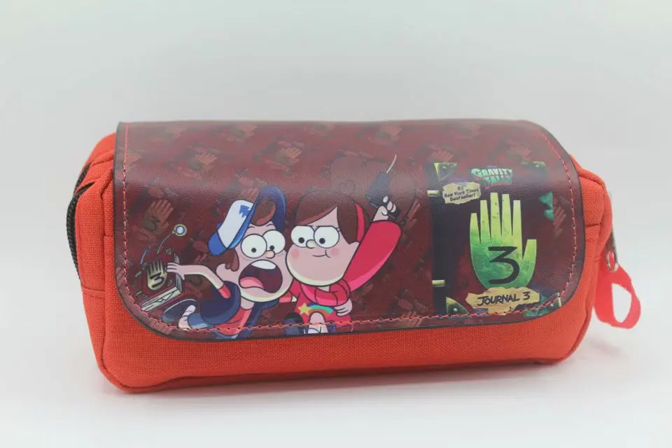 Gravity Falls2 Милый мультфильм Гравити Фолз карандаш сумки игры аниме стиль Время приключений студентов канцелярские ручки держатель кошелек косметический чехол сумка - Цвет: Gravity Falls2