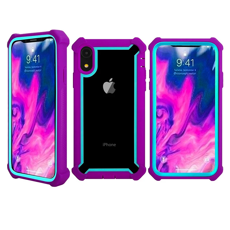360 градусов угловая Подушка противоударный чехол для iPhone X XR XS Max 6 6S 7 8 Plus чехол TPU защитные бесплатные чехлы с закаленным стеклом