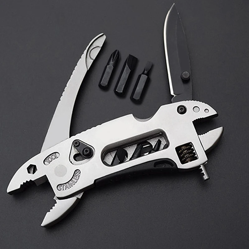 

Folding Jaw tool kit Wrench mini portable outdoor Screwdriver Survival plier Knife