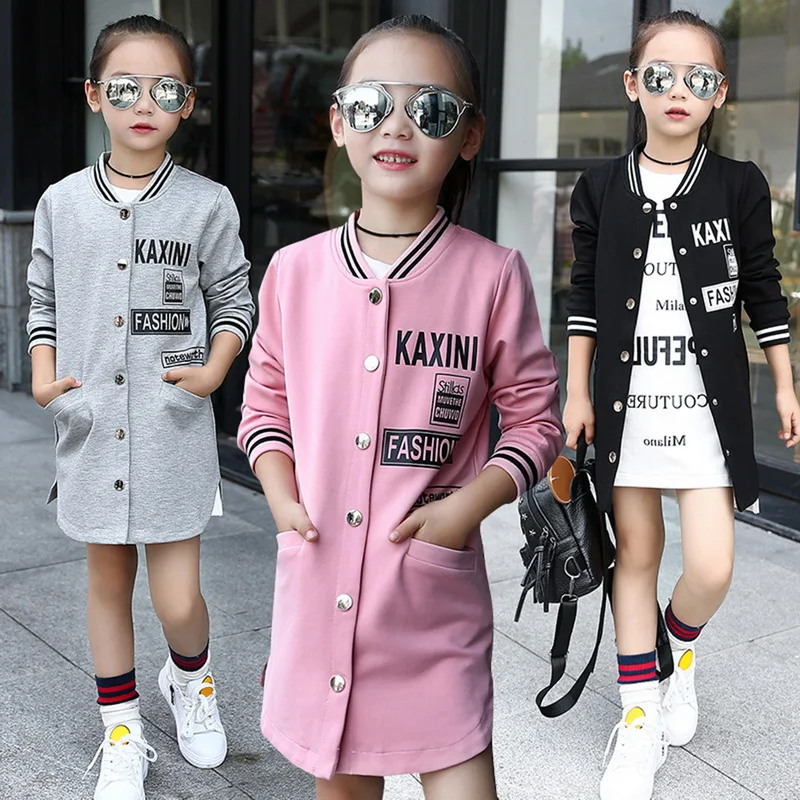 Shujin Baby Girls 2019 Fashion Autumn Spring Coat Kids Outerwear Children's Wear Casual Baseball New Korean | Детская одежда и