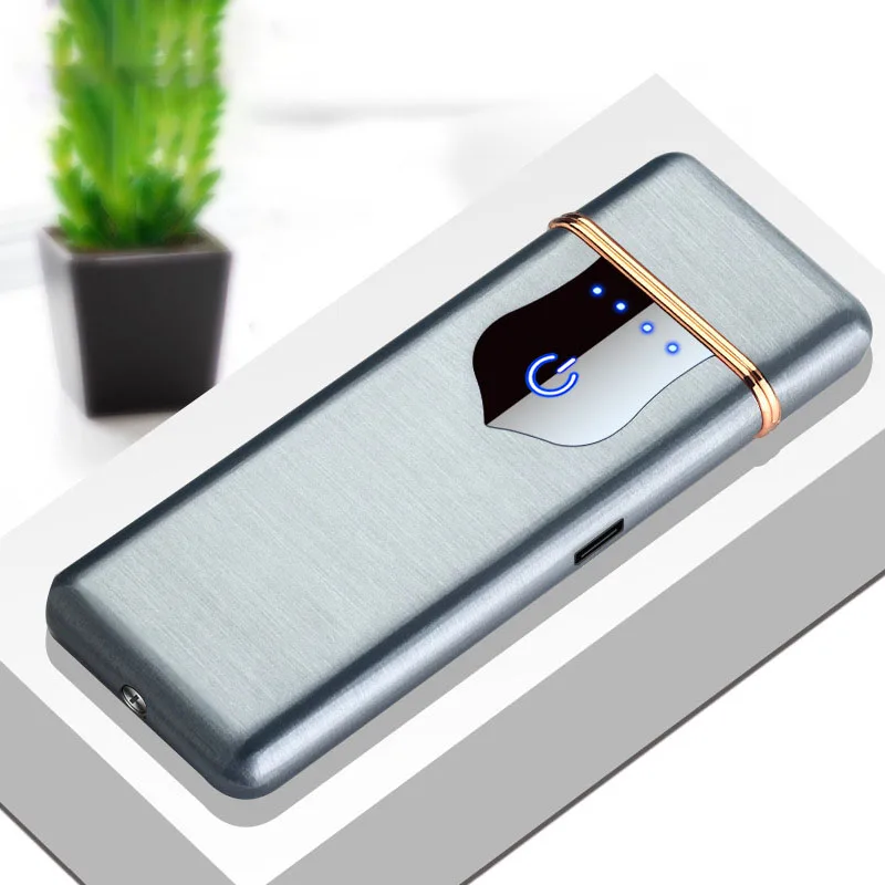 Новые зажигалки для сигарет ветрозащитные непламенные ультра-тонкие USB