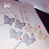 be 8 luxury aaa cubic zirconia stud earrings beautiful butterfly shape colorful statement earring female bijoux brincos e641