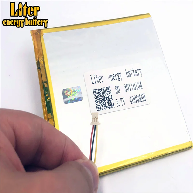 

1.0MM 3pin connector 30110104 30110105 3.7v 4000mah lipo battery in rechargeable Batteries with full capacity tablet pc