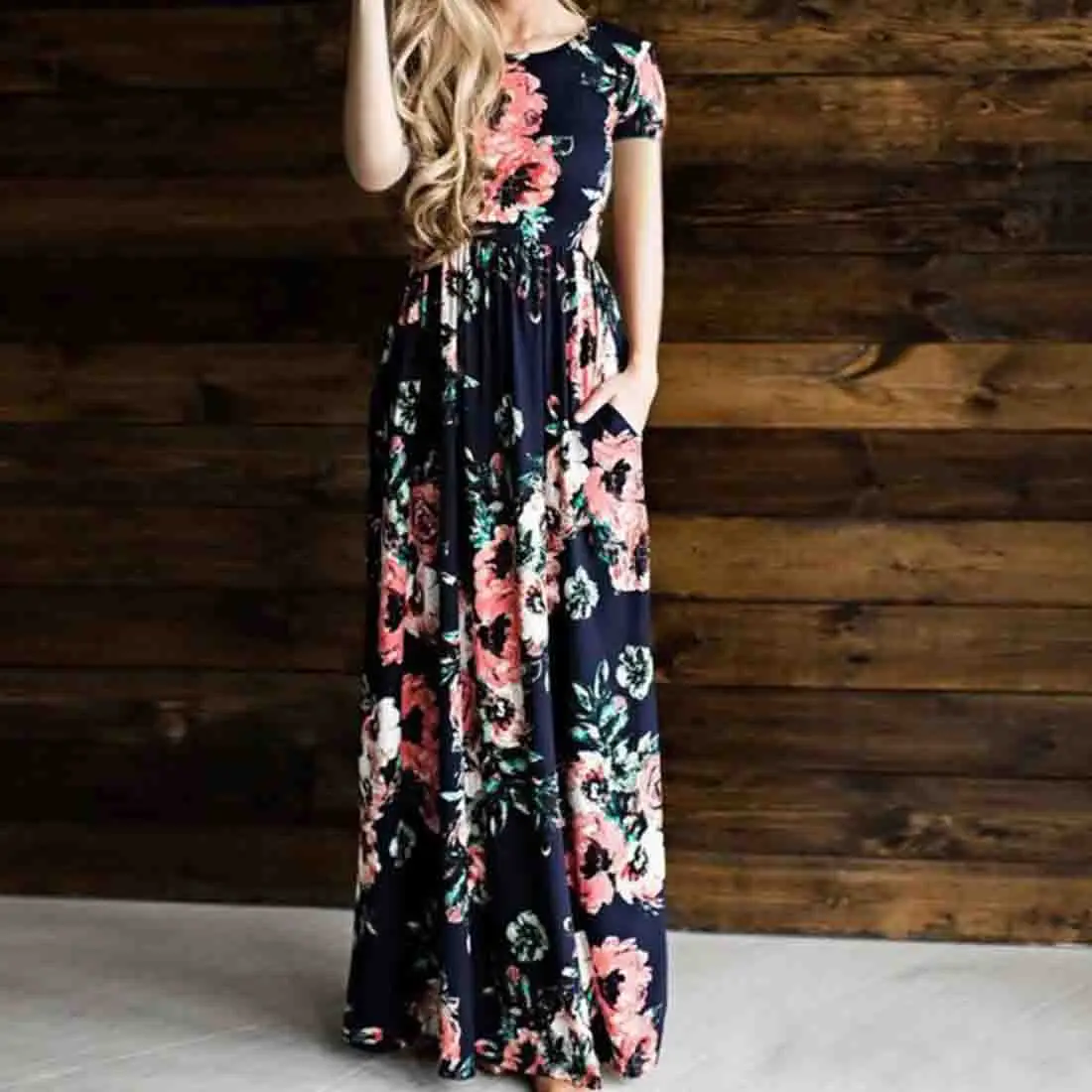 2018 Длинные Платья с цветочным принтом Boho пляжное платье Макси женское вечернее