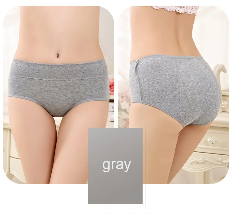 Женское хлопковое нижнее белье со средней талией сексуальные кружевные трусики