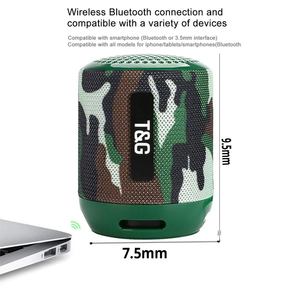 Беспроводная bluetooth колонка водонепроницаемая портативная музыкальная стерео