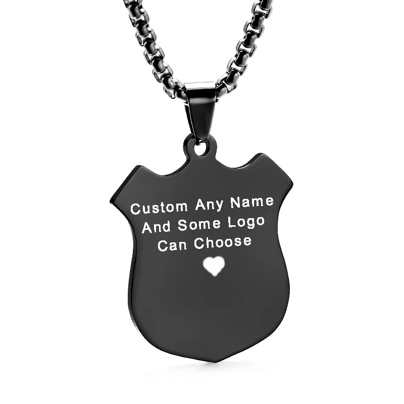 Гравировка Имя ID бирка подвески и ожерелья золото серебро Нержавеющая сталь