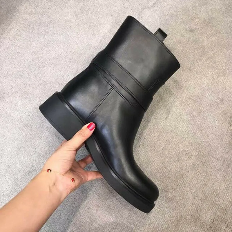 Мягкая Натуральная Кожа Женщин Сапоги 2016 Горячей Продажи Квадратных Каблуках