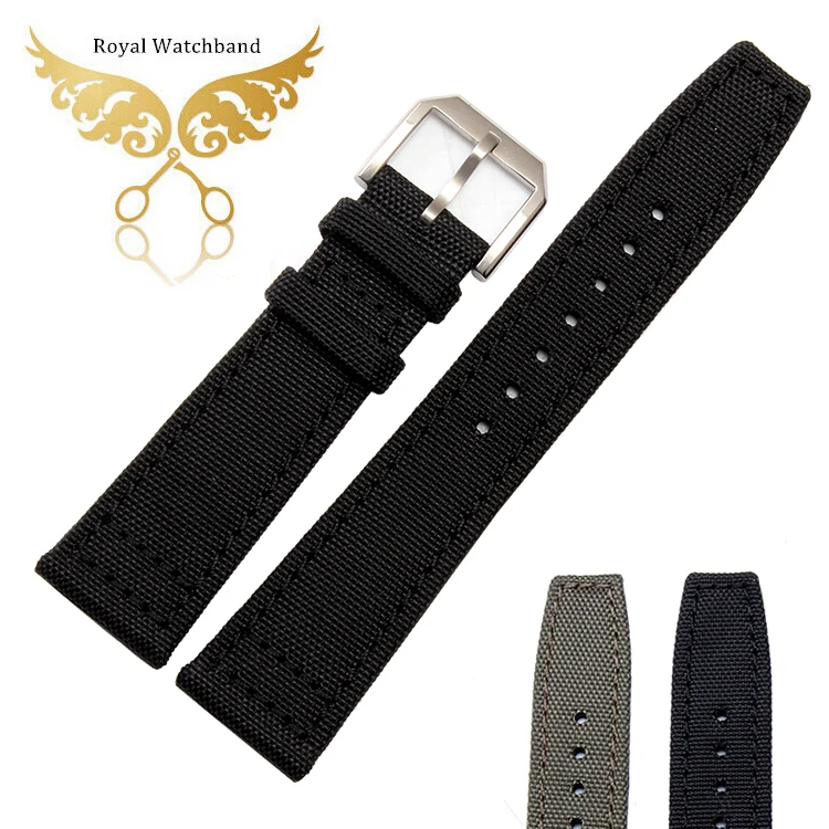 Сменный ремешок для часов черный нейлон натуральная кожа 20 мм 21 22 мм|strap bracelet|leather